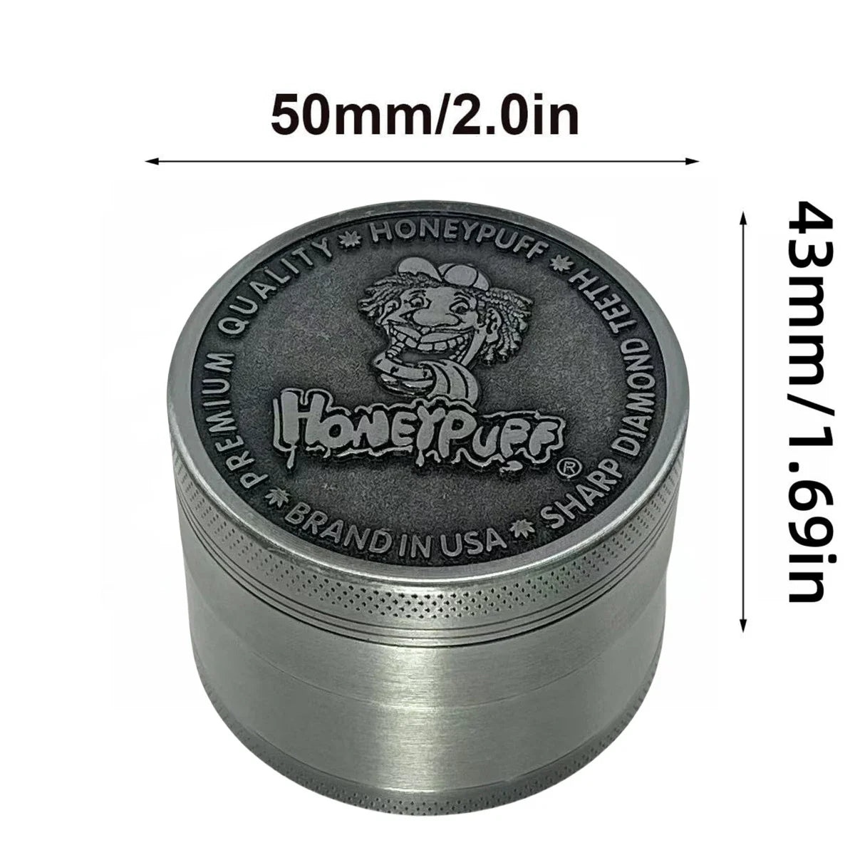 2-Inch 4-Layer Metal Herb Grinder — Manual Spice, Pepper & Tobacco Mill for Smoking Accessories