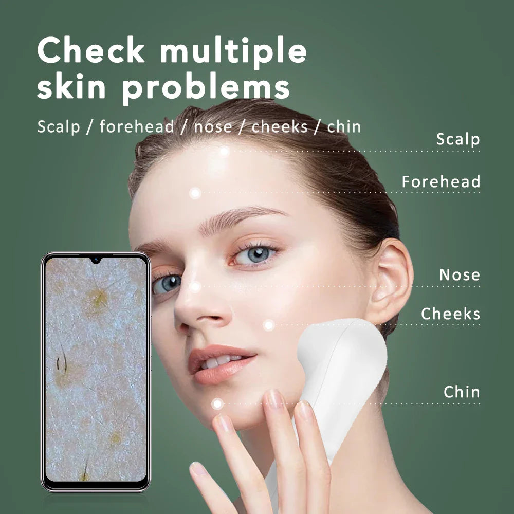Multifunctional HD Scalp & Skin Analyzer — Hair Follicle Detector with Magnifier for Phone & Tablet
