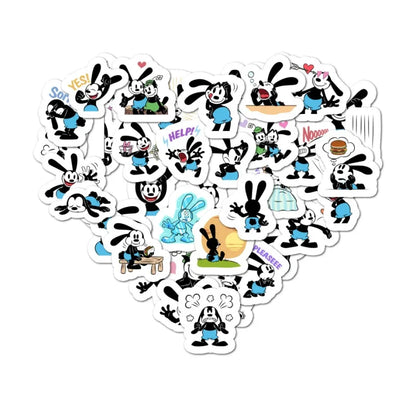 40pcs Graffiti Oswald the Lucky Rabbit Stickers – Cute Cartoon Decals for Luggage, Laptop & Skateboard