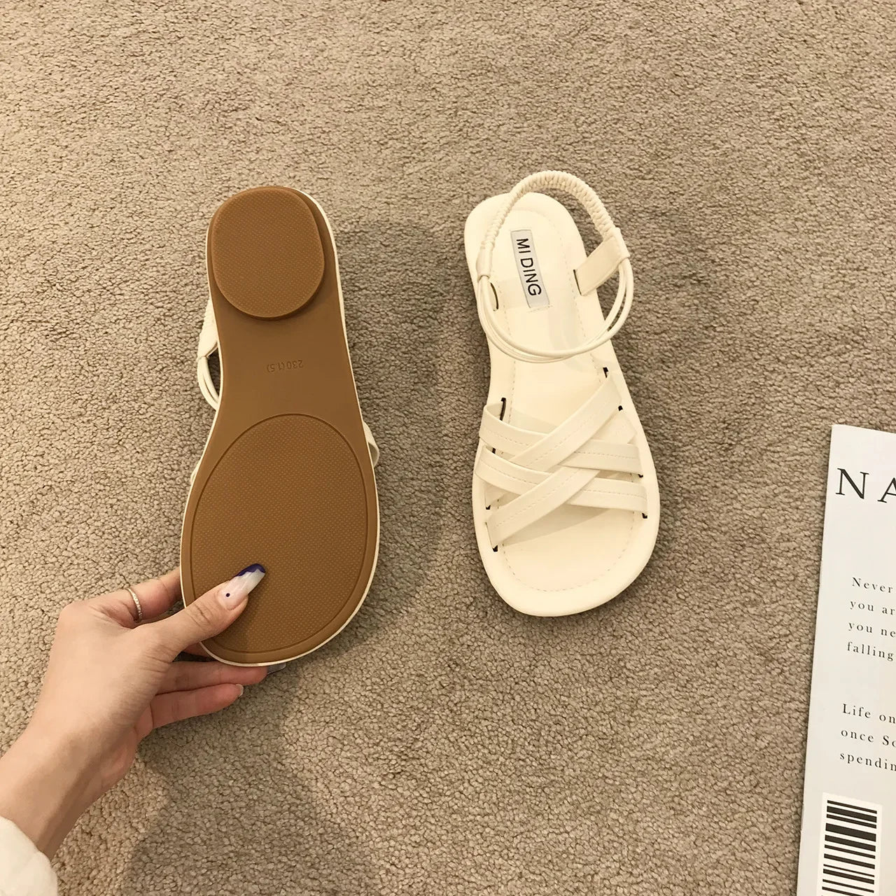 Women’s Classic Ankle Strap Sandals – Flat Soft Sole Summer Shoes, Casual Sandalias Mujer