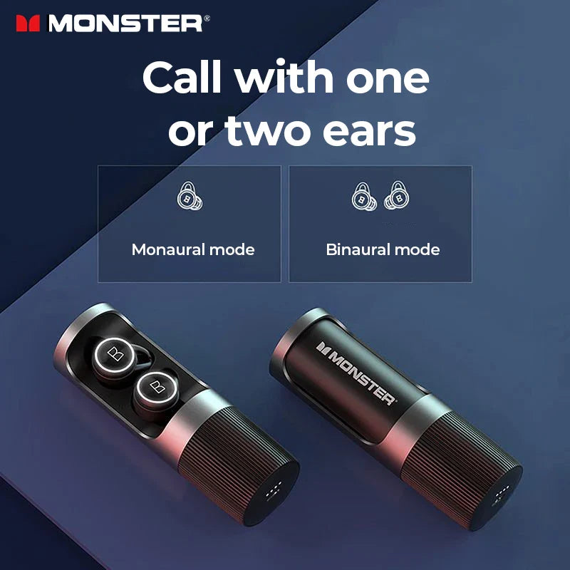 Monster Clarity 101 AirLinks TWS Earbuds – In-Ear Bluetooth Headphones with ENC Noise Cancelling, Waterproof Design & Mic