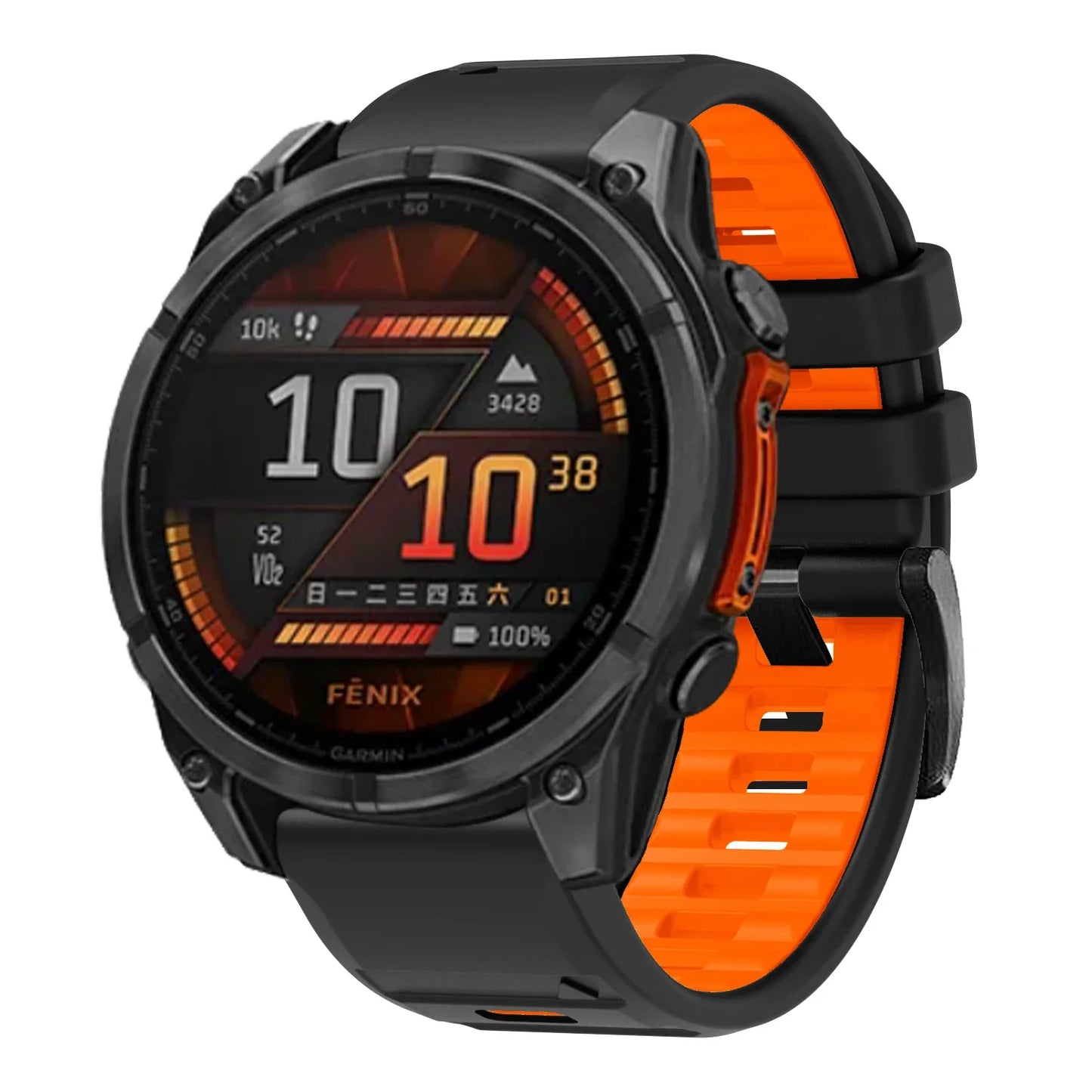 Fenix7 QuickFit Silicone Watch Strap 22mm–26mm – Replacement Band for Garmin Fenix 5/5X/6/6X/7/7X/8, Epix Pro, Enduro 2/3