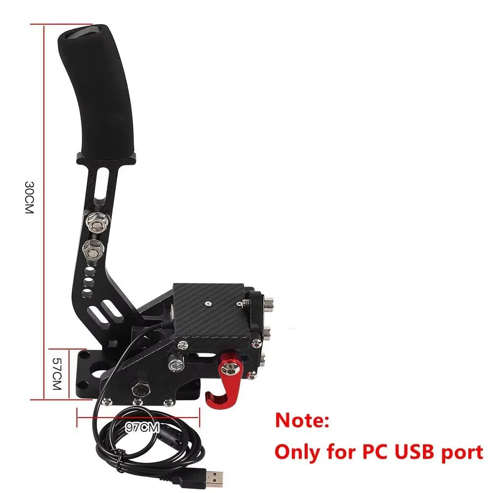 USB Handbrake for Racing Sim — Compatible with G25/27/29, T300, T500, Fanatec OSW, Dirt Rally PC Games, Red/Black/Blue HB-1009