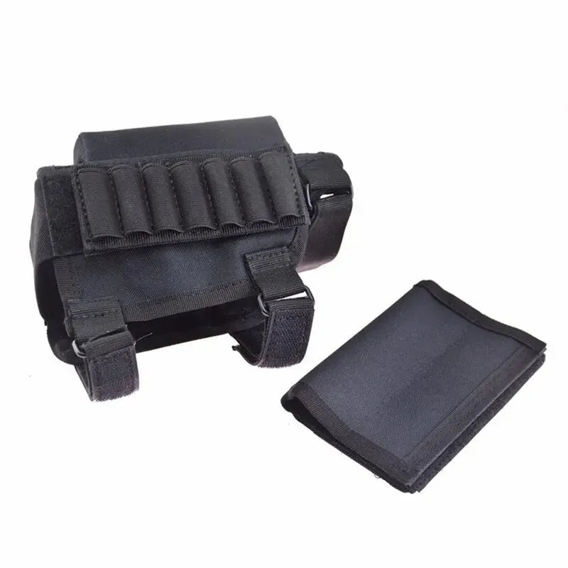 Buttstock Cheek Rest Shell Holder – Rifle Stock Ammo Cartridge Pouch for Hunting & Outdoor Shooting Gun Accessories Bag