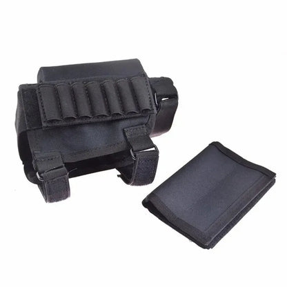 Buttstock Cheek Rest Shell Holder – Rifle Stock Ammo Cartridge Pouch for Hunting & Outdoor Shooting Gun Accessories Bag