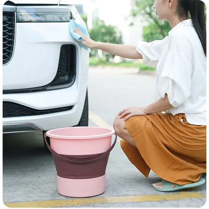 Multifunctional Portable Folding Bucket - Thickened Silicone, Ideal for Car Washing, Fishing, and Camping - Available in 5L, 10L, 17L Sizes