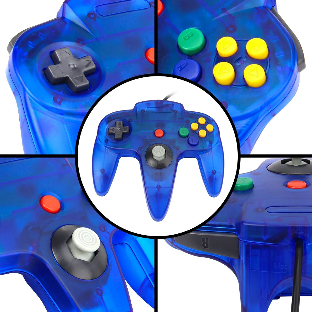 2PCS Wired Gamepad for N64 – Classic Retro Joystick Controllers for Nintendo 64 Gaming Accessories