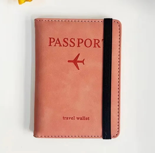 RFID Leather Passport Holder - Vintage Travel Wallet Case for Men & Women with ID and Card Storage