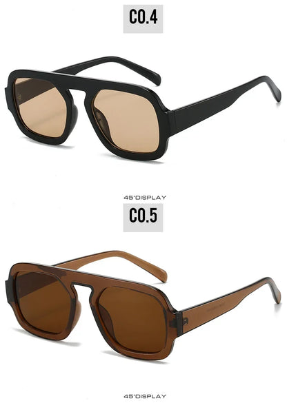 JNPCXI Retro Square Sunglasses – Fashion Gradient UV400 Shades for Men & Women, Punk Style