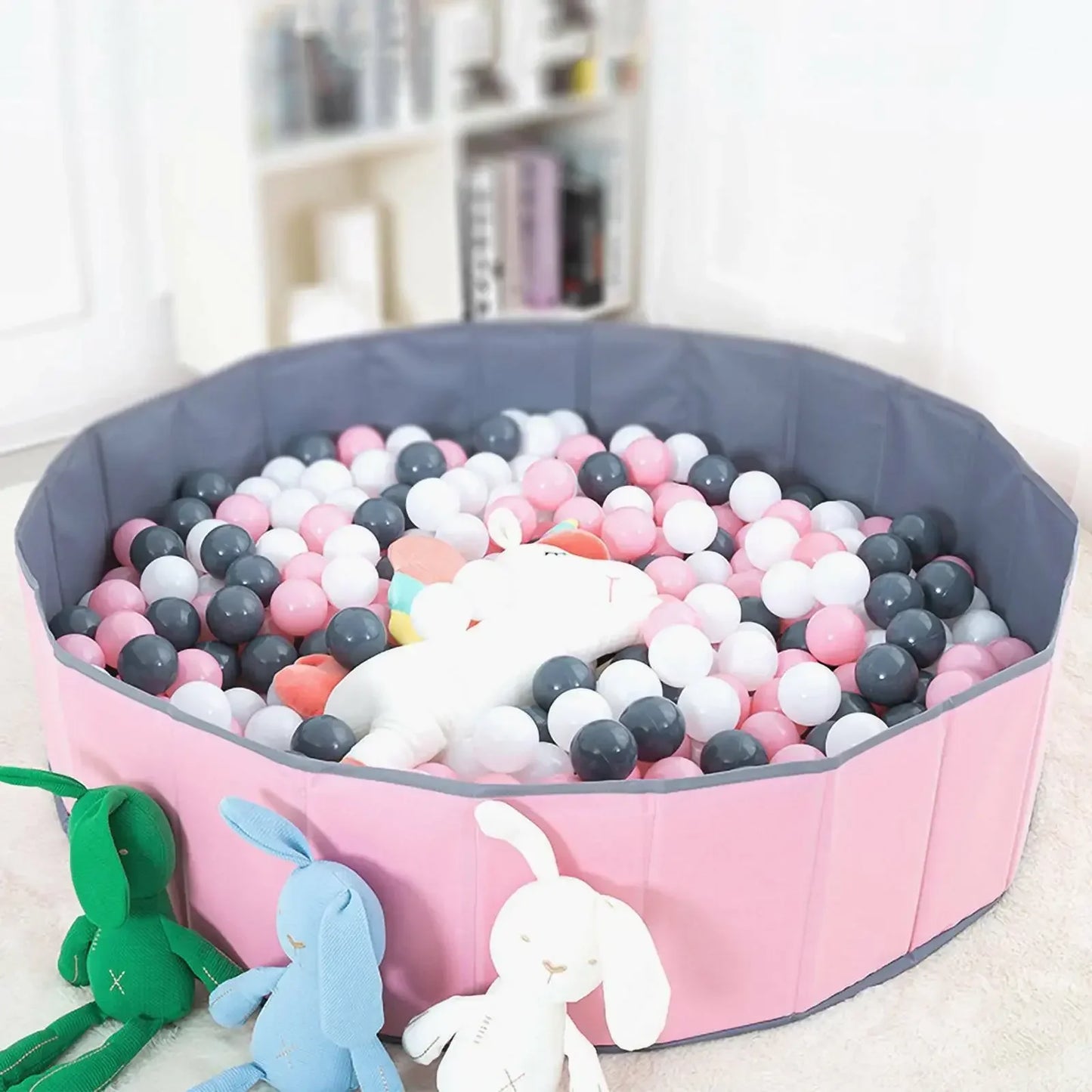 80x26cm Kids Ball Pit – Portable & Foldable Oxford Cloth Ball Pool for Toddlers & Babies, Indoor/Outdoor (Balls Not Included)