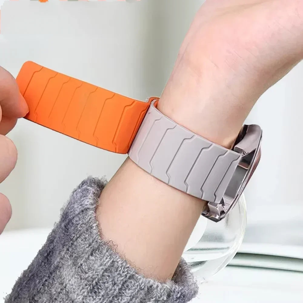 22mm Magnetic Silicone Watch Strap – Replacement Sport Wristband for OnePlus Watch 3/2R/2 & OPPO Watch X/X2/4 Pro 46mm Band