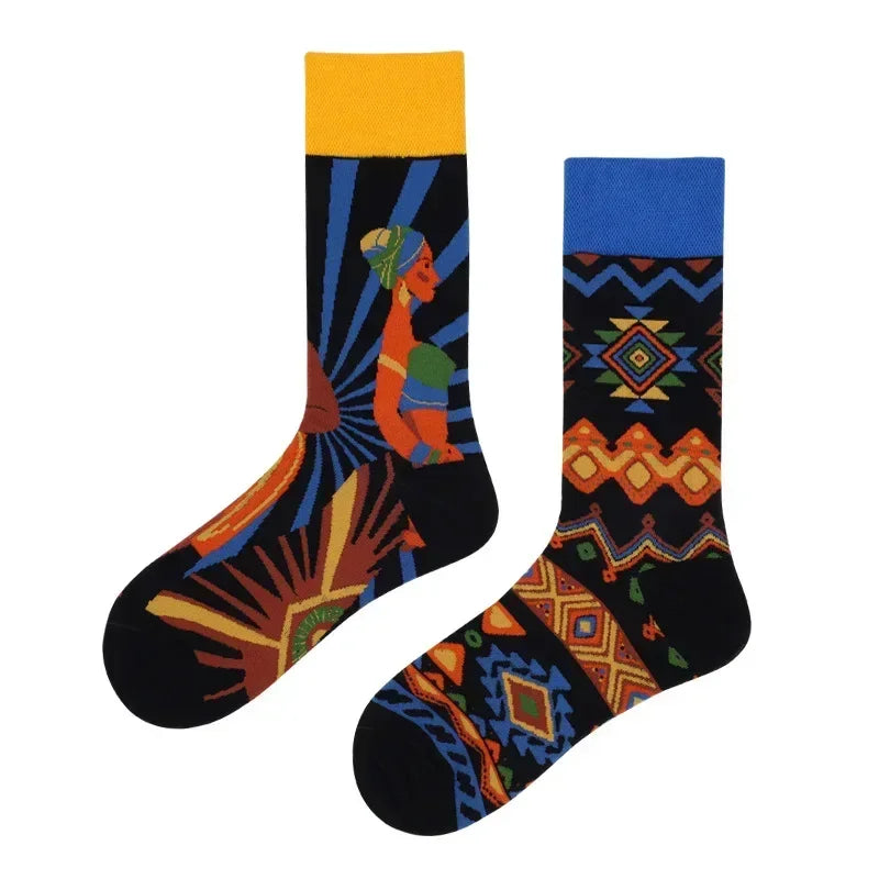 WY_New Asymmetrical Couples Mandarin Ducks Cotton Socks – Fashion Sports Colorful Medium & High Sleeve Unisex Crew Socks, Trendy Couple Gift Socks
