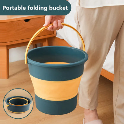 Multifunctional Portable Folding Bucket - Thickened Silicone, Ideal for Car Washing, Fishing, and Camping - Available in 5L, 10L, 17L Sizes