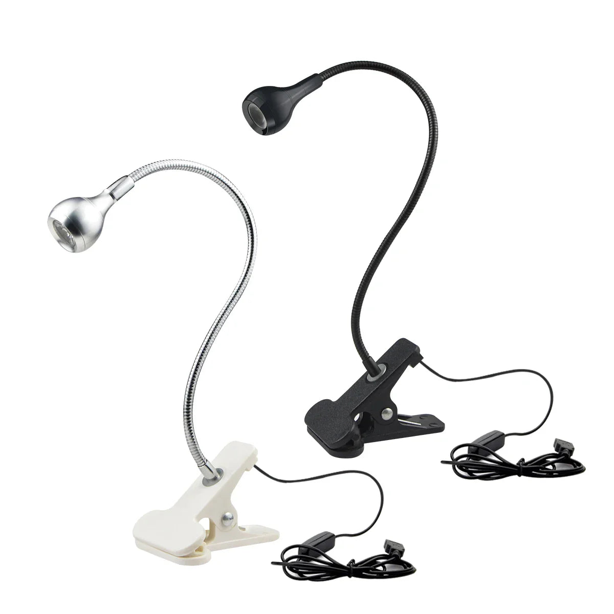 Flexible USB Table Lamp with Clip - Bedside Reading Light and Book Lamp for Bedroom Decor