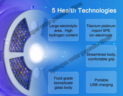2L Hydrogen-Rich Electric Kettle – Electrolysis Water Heater & Generator with English Manual