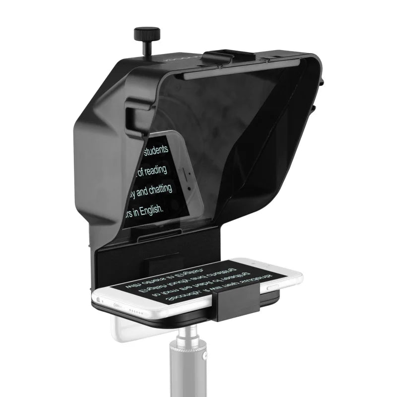 Andoer Portable Smartphone Teleprompter – with Phone Holder & Remote Control for Video Recording, Live Streaming, Interviews