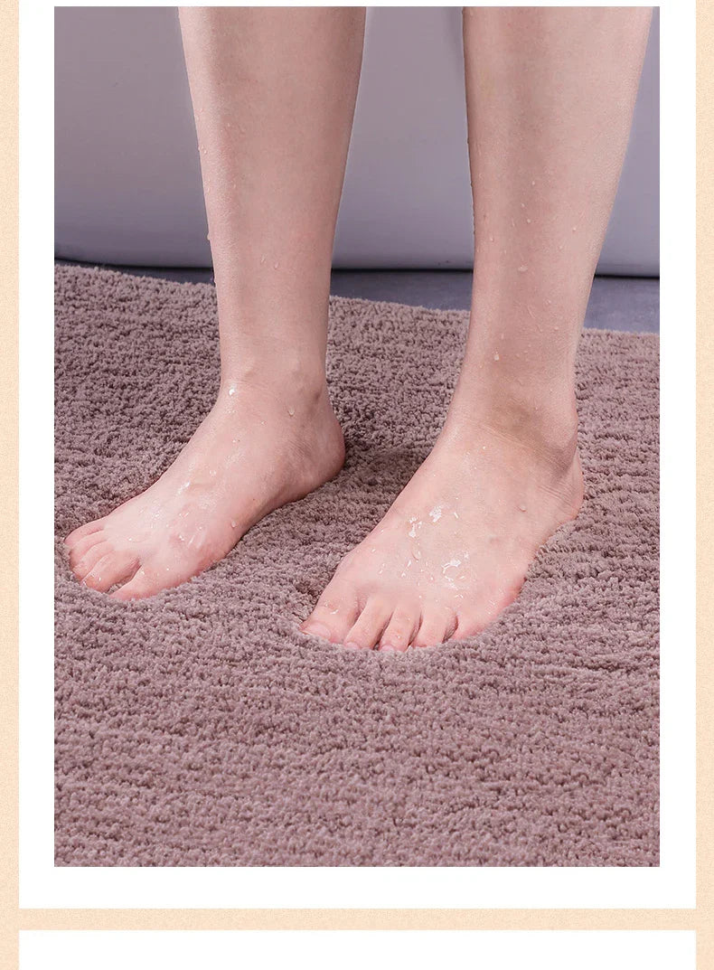 Anti-Slip Faux Cashmere Memory Foam Carpet – Super Absorbent Coral Fleece Floor Mat for Kitchen, Living Room & Bathroom