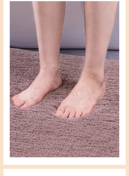 Anti-Slip Faux Cashmere Memory Foam Carpet – Super Absorbent Coral Fleece Floor Mat for Kitchen, Living Room & Bathroom