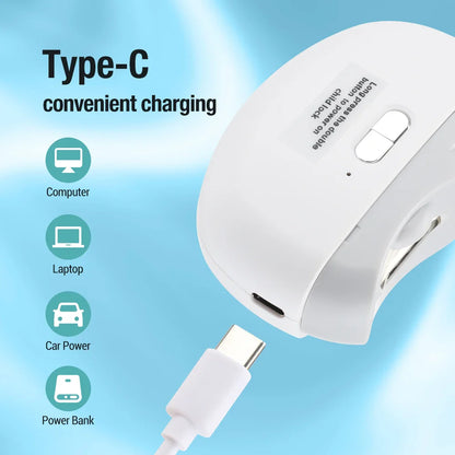 Rechargeable Electric Nail Clipper & Trimmer for Baby and Adult - Grinding, Polishing, and Automatic Manicure with LED Light