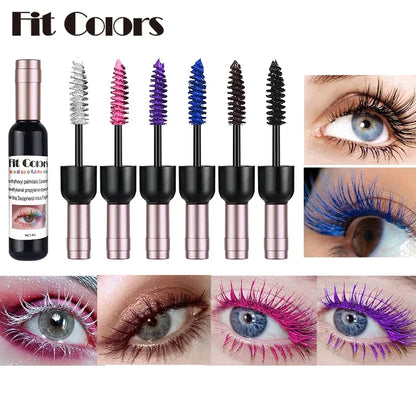Wine Bottle 4D Silk Fiber Eyelash Mascara – Waterproof & Fast-Drying Eyelash Curl Extension – Blue Ink Makeup