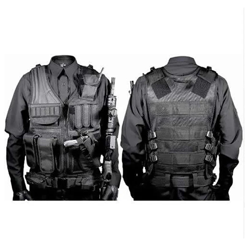 Adjustable Military Tactical Vest - Outdoor Molle Combat Body Armor for Security, Hunting, CS Game, and Airsoft Training