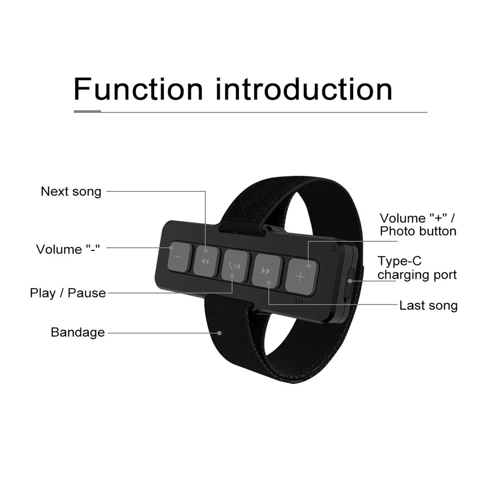 Car & Motorcycle Wireless Bluetooth Remote Controller: Bike Handlebar Media Controller for IOS & Android Phone Music Player