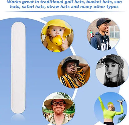 Hat Sweat Absorber Stickers – Summer Cap Liner Bands, Adhesive Sweatband Strips for Visor Hat Size Reduction
