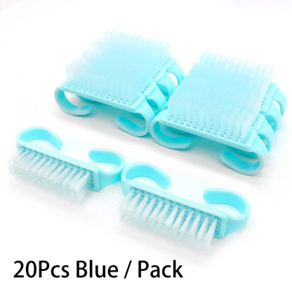 10/20/50/100pcs Nail Cleaning Brush Set - Handle Grip Fingernail Scrubber Tools for Men & Women Manicure Care