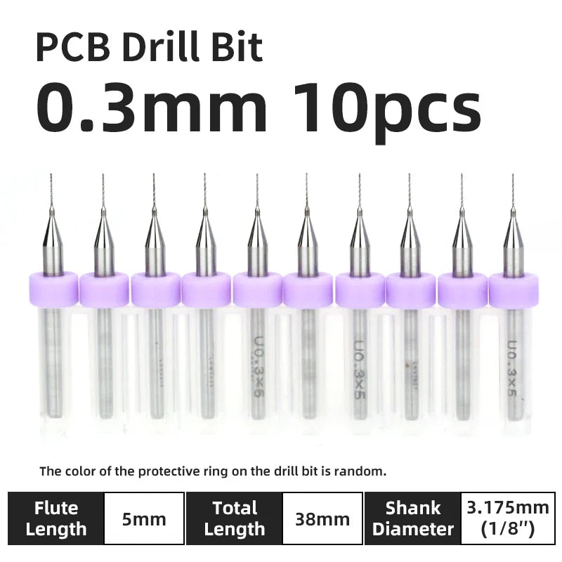 0.1–1.0mm Micro Carbide PCB Drill Bit Set – Tungsten Steel Bits for CNC, Wood & Circuit Board Precision Drilling