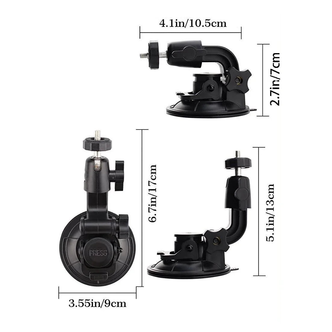 Suction Cup Mount for GoPro Hero 3-13 & Max – Compatible with DJI Osmo 3-5 & Insta360 X3/X4 Accessories