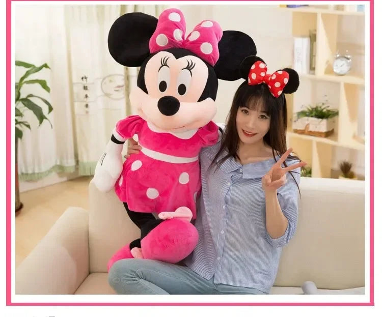Disney Mickey & Minnie 35cm Plush Toy Cute Couple Red Pink Gift for Kids