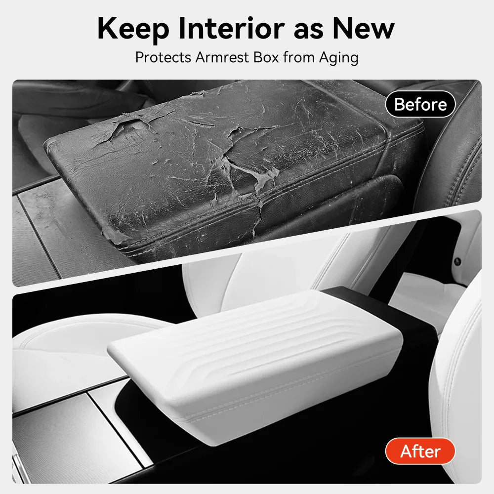 Tesla Model Y Juniper Armrest Pad 2026 TPE Center Console Cover Soft Protective Armrest Box Case Car Accessory