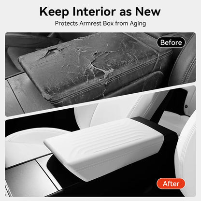 Tesla Model Y Juniper Armrest Pad 2026 TPE Center Console Cover Soft Protective Armrest Box Case Car Accessory