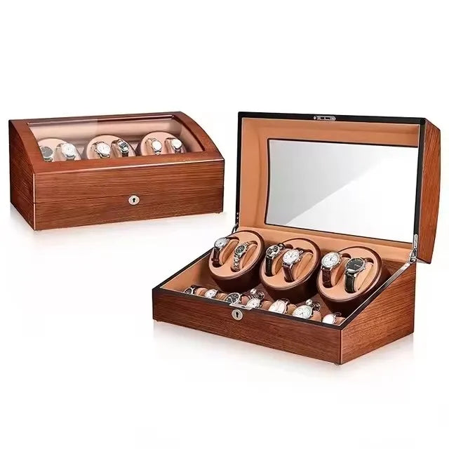 Luxury Rotatable Watch Winder Box – LED 13-Slot Display Case with Lock for 7+6 Watches