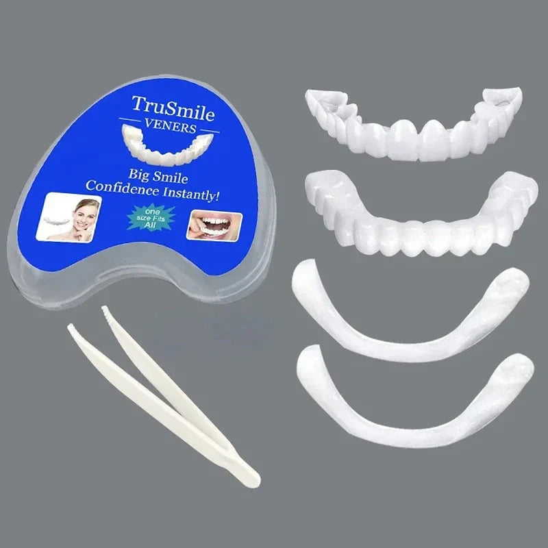 White Fake Teeth Cover – Whitening & Interdental Gap Decor, Portable Braces for Aesthetic Dental Beauty
