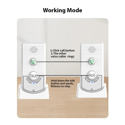 2-Pack H8-2T Wireless Intercoms — Long-Distance Portable Home Voice Intercom for Elderly Communication