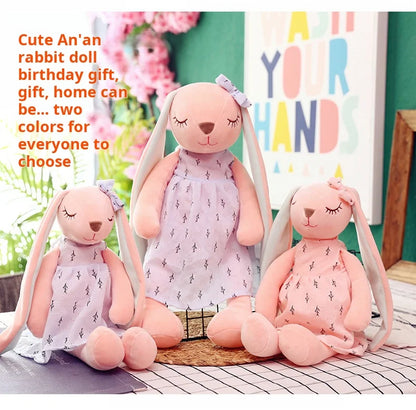 Cute Rabbit Plush Toy – Soft Pink Heart Stuffed Animal with Long Ears, Throw Pillow & Kids Room Decor Gift