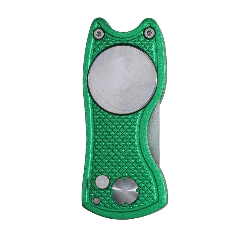 Foldable Golf Divot Repair Tool — Golf Ball Pitch Groove Cleaner & Putting Green Training Aid Accessory