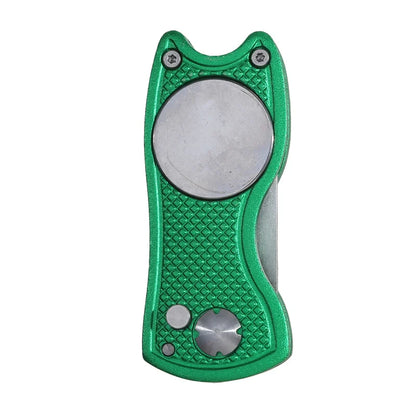 Foldable Golf Divot Repair Tool — Golf Ball Pitch Groove Cleaner & Putting Green Training Aid Accessory