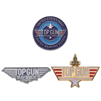 Top Gun Navy Fighter Weapons School Enamel Pin – Vintage Metal Badge for Backpack, Clothes, Jewelry & Shirt Collar
