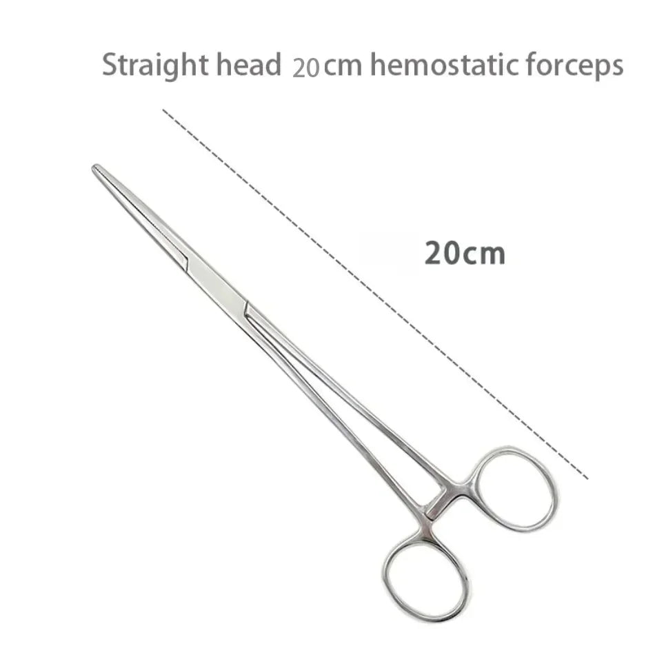 Stainless Steel Hemostatic Forceps – Surgical Locking Clamp Tool, Curved & Straight Tip Fishing Pliers & Medical Hemostat Tool