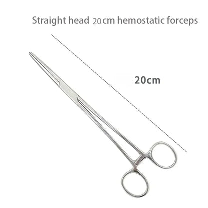 Stainless Steel Hemostatic Forceps – Surgical Locking Clamp Tool, Curved & Straight Tip Fishing Pliers & Medical Hemostat Tool