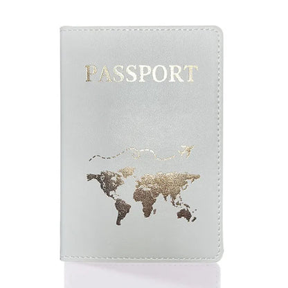 World Map Lover Passport Cover – Hot Stamping Travel Passport Holder Case for Men & Women, Fashion Wedding Gift Organizer