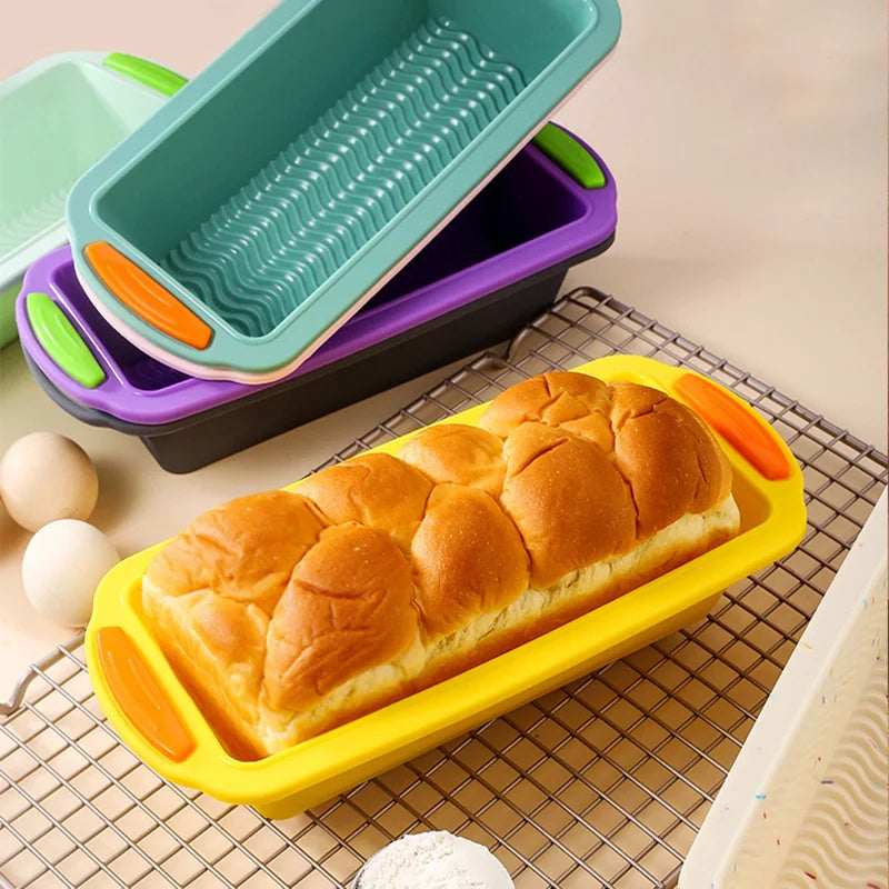 Non-Stick Silicone Baking Molds - Rectangle Cake Pans and Loaf Pan for Easy Release, Bread Toast Mould, Kitchen Accessories, and Pastry Tool
