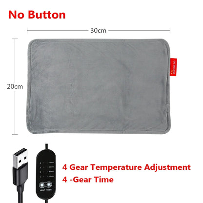 Graphene Electric Blanket & Heated Chair Cushion – USB Powered Insulation with 4-Speed Heating & Timer for Office & Car