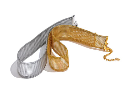 Yhpup 26mm Stainless Steel Wide Choker Necklace & Bracelet Bangle – Fashionable Waterproof Summer Jewelry