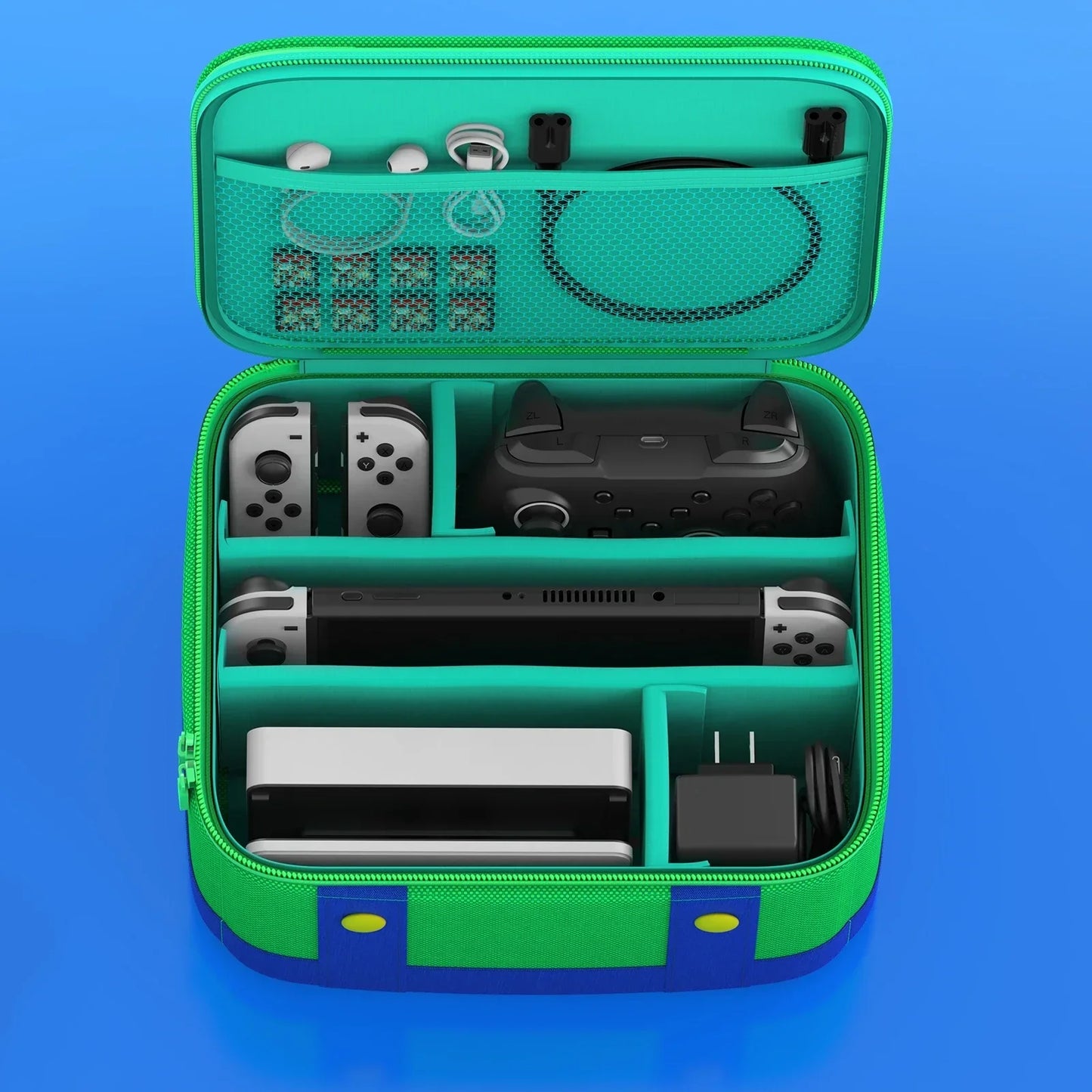Large Storage Case for Nintendo Switch OLED — Portable Carrying Bag for Console, Pro Controller & Switch/Switch Lite Accessories
