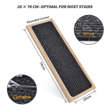 20x76cm Soft Stair Mat – Self-Adhesive Non-Slip Water Absorption Carpet Protector, Variety Pattern Rug for Stairs