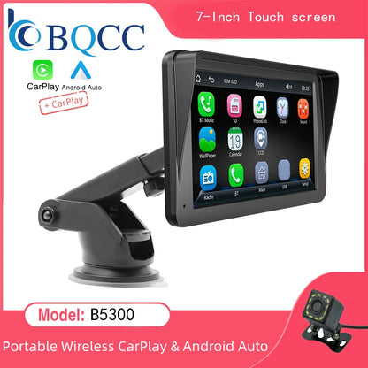 BQCC 7-inch Car Radio Multimedia Player – Wireless CarPlay & Android Auto, Touch Screen with Sun Visor (5300)