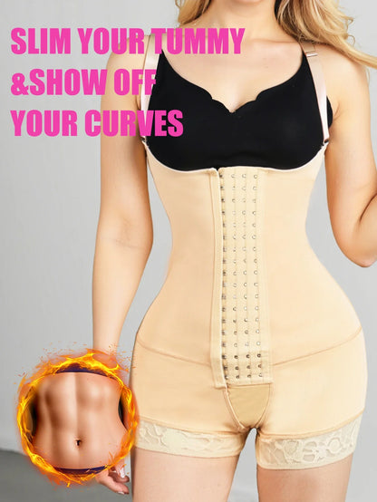 Women’s Compression Body Shaper – Colombian Fajas Butt Lifter Slimming Corset for Post-Surgery Support